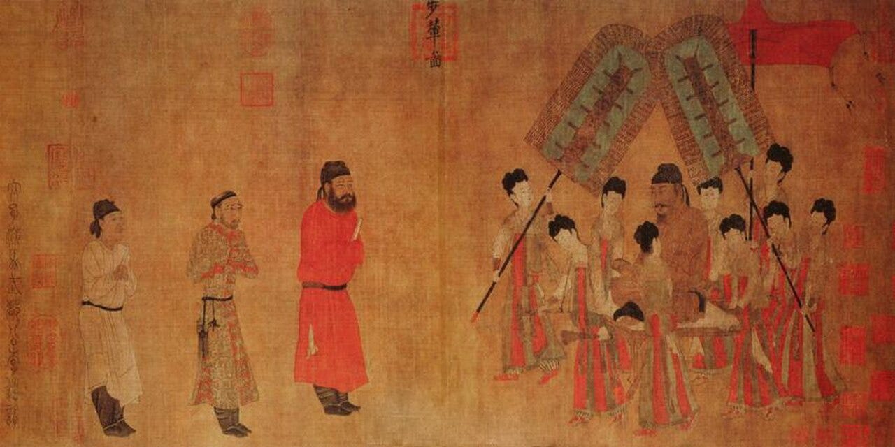 the emperor carried on a litter the emperor carried on a litter