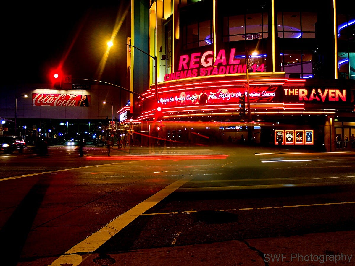 A Regal Cinemas theater at L.A. Live. Image: SWF Photography via Wikimedia Commons A Regal Cinemas theater at L.A. Live. Image: SWF Photography via Wikimedia Commons