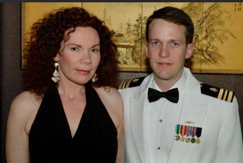 Russell and Elizabeth Carr about 2006 at Navy Marine Corps Relief Society