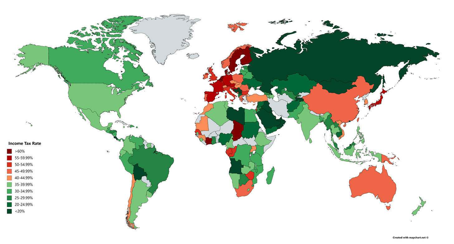 Income Tax Rates 2018 : r/MapPorn