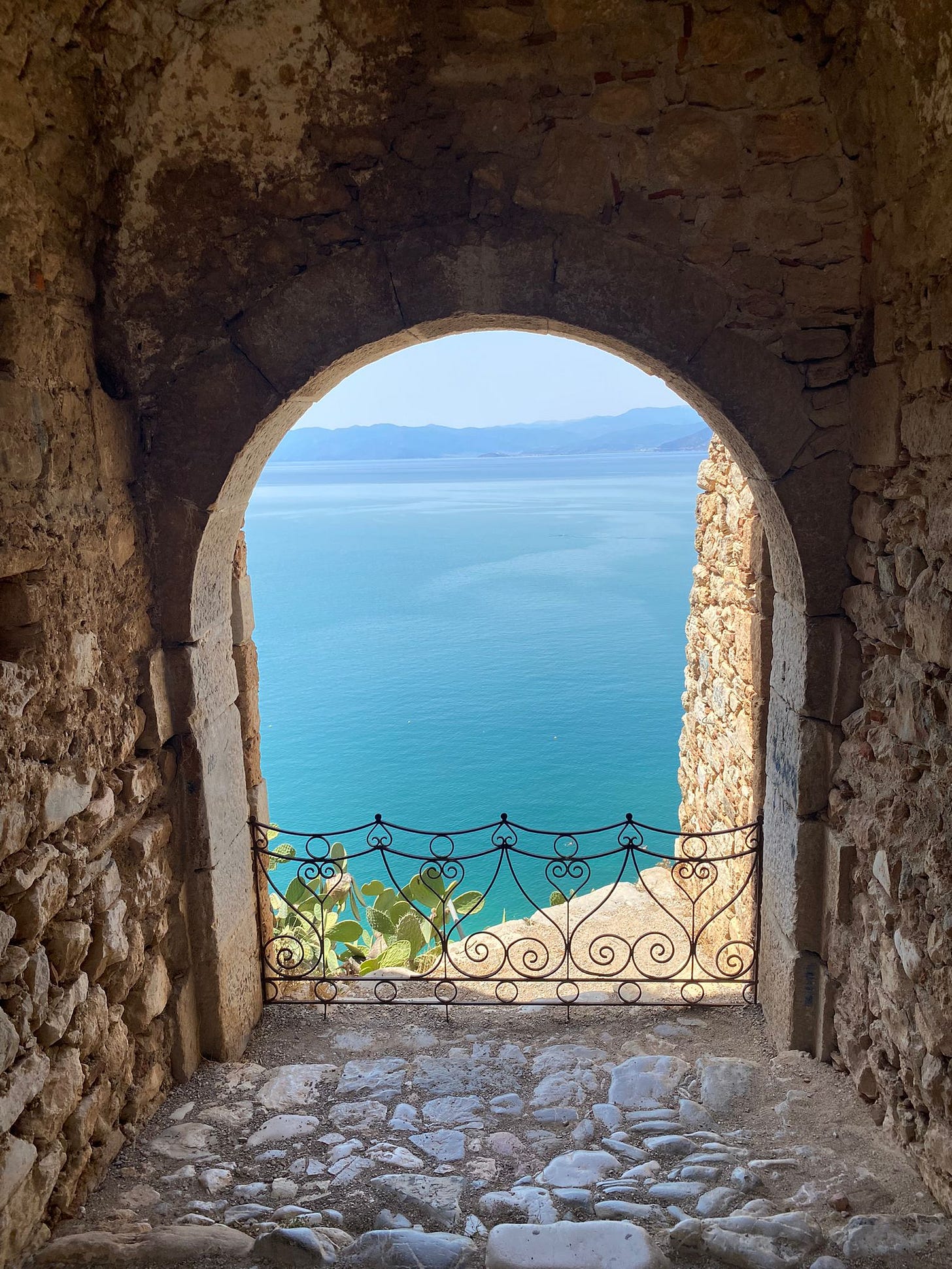 nice view from a castle in Nafplio, Greece