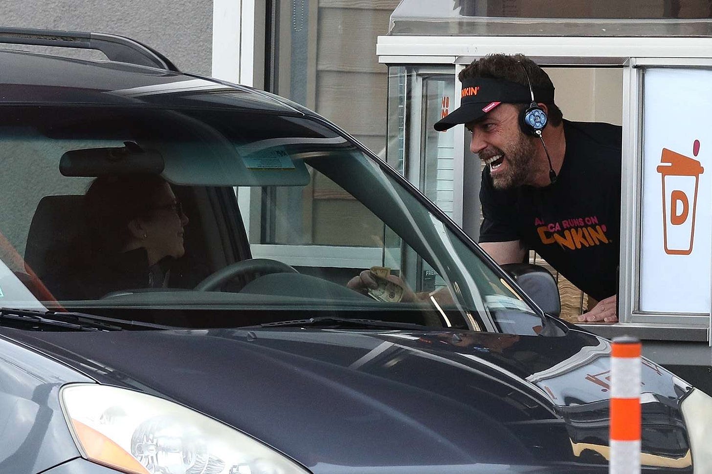 Ben Affleck Seen Working a Dunkin' Drive-Thru in Massachusetts