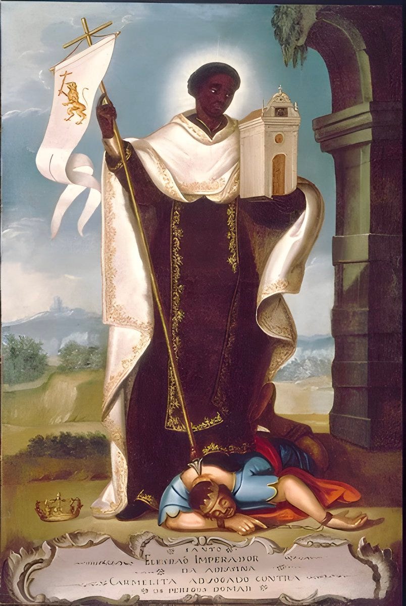 Habesha History on Twitter: "Pictured:18th-century artwork of Saint Elesbaan, aka Saint Kaleb ...