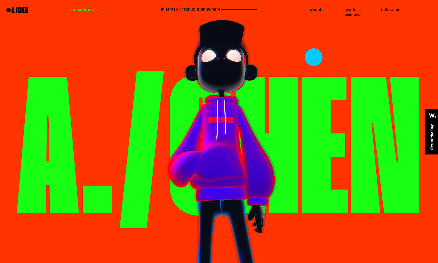 Triadic color scheme on Alex Chen’s website Triadic color scheme on Alex Chen’s website