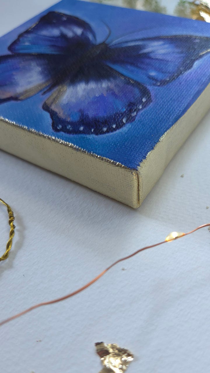 diadem butterfly oil painting