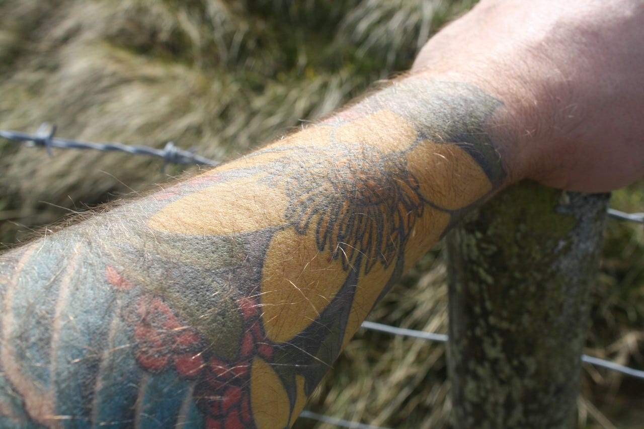 Forearm with tattoo
