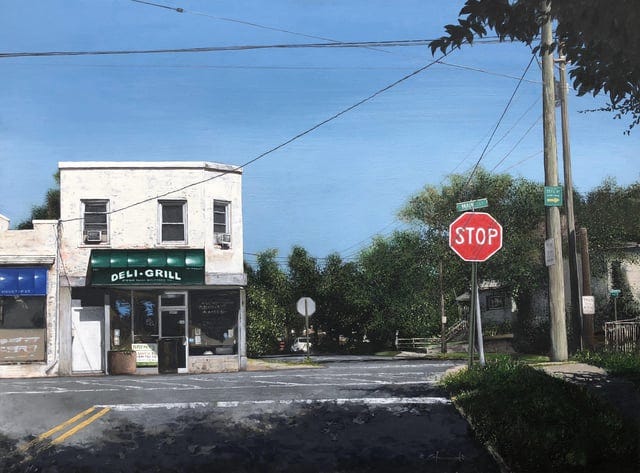 r/acrylicpainting - Acrylic painting, “Another Goodbye” Main Street, Ridgefield Park, NJ