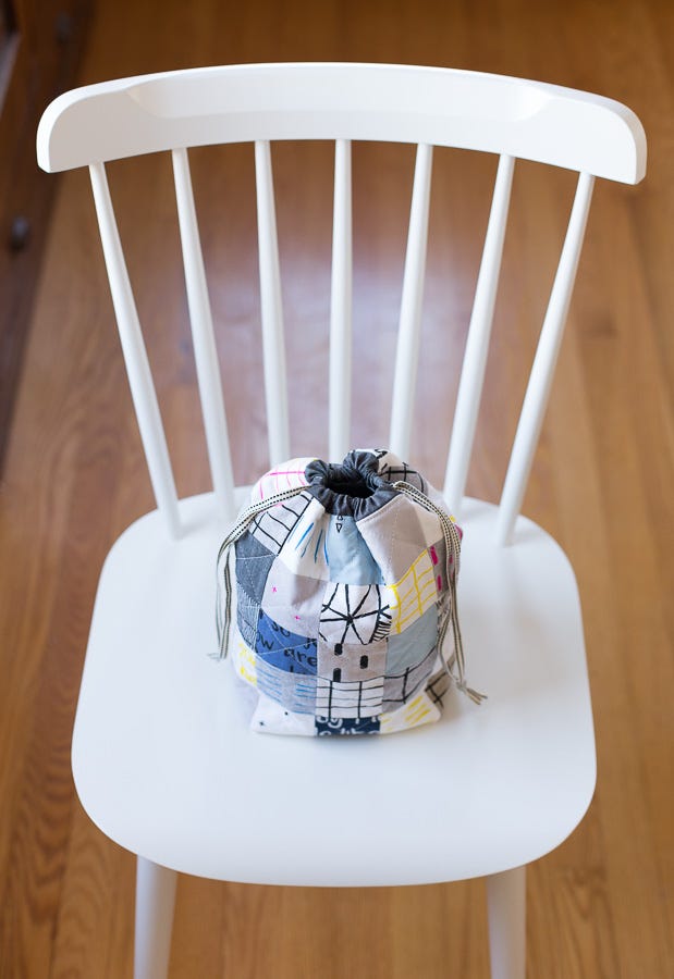 Patchwork Drawstring Bag - Noodlehead Patchwork Drawstring Bag - Noodlehead