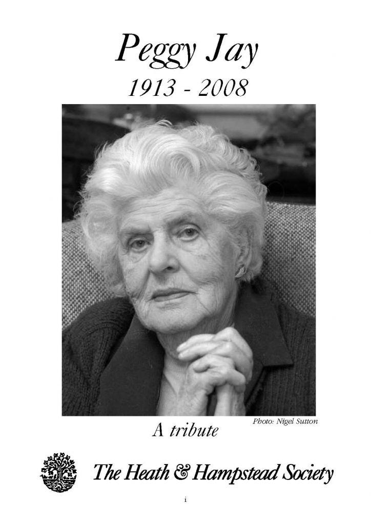 A Tribute to Peggy Jay – The Heath & Hampstead Society
