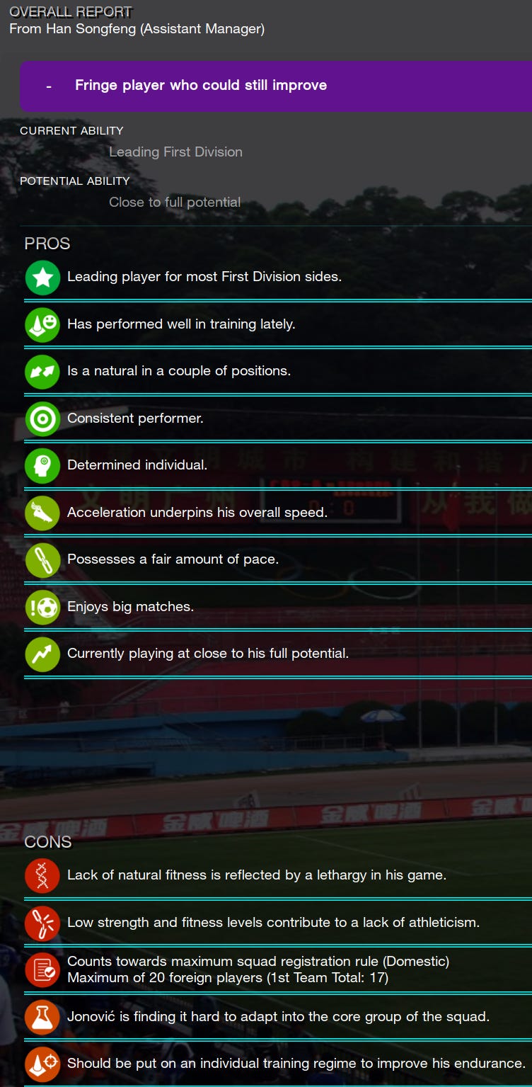 Football Manager 2023 Stefan Jonovic