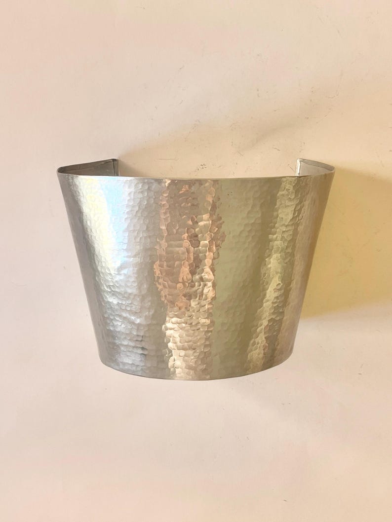 Vintage Hammered Metal Wall Light Shade, Sconce Cover or Lamp Shade image 1