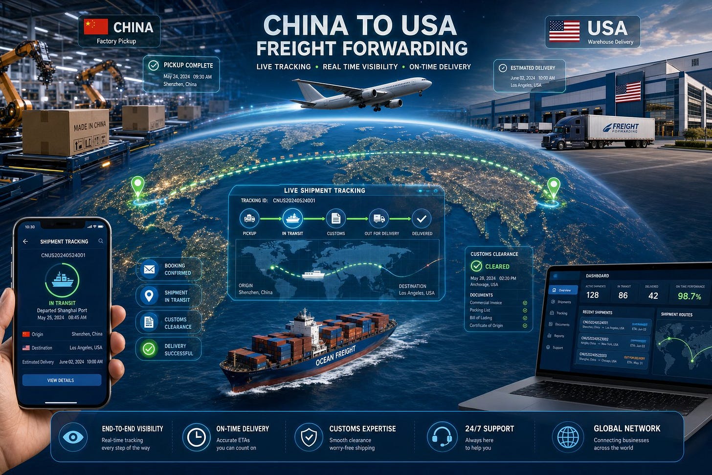 China to USA Freight Forwarder With Live Tracking China to USA Freight Forwarder With Live Tracking