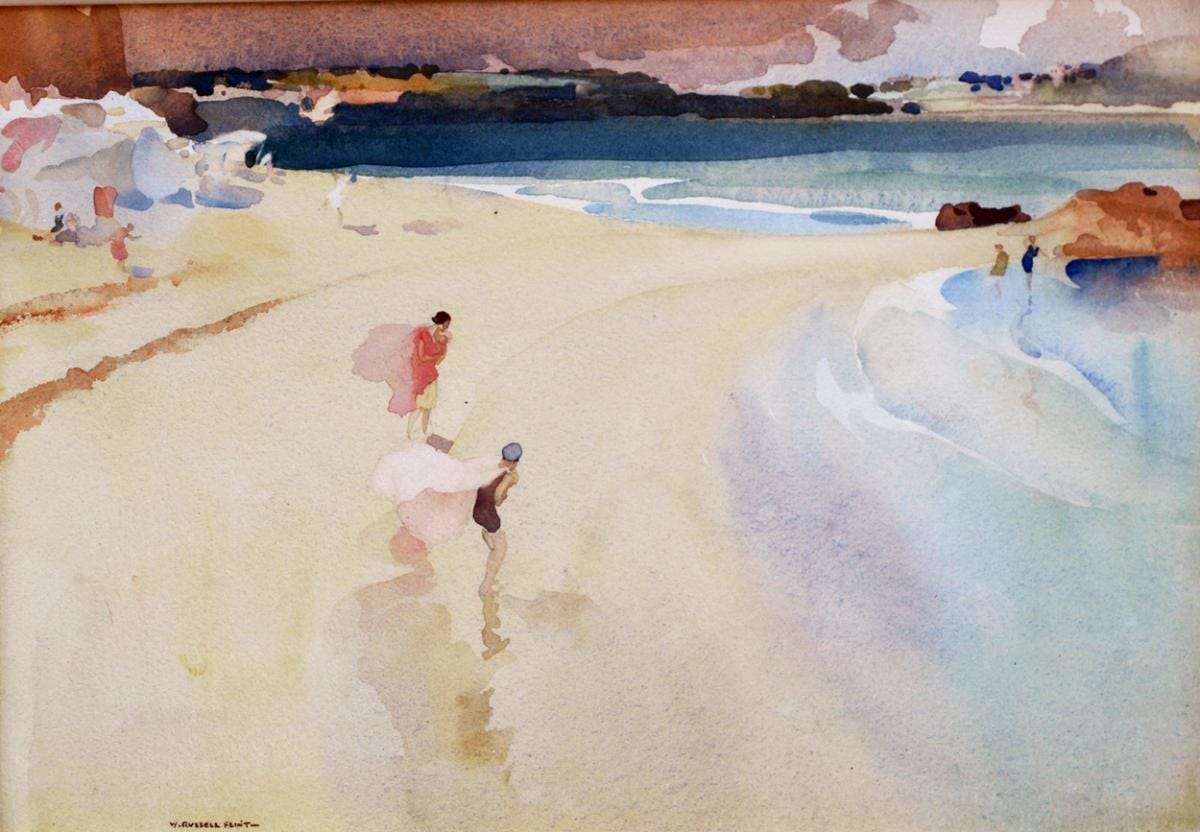 Sir William Russell Flint, Blustery Day St. Malo | BADA