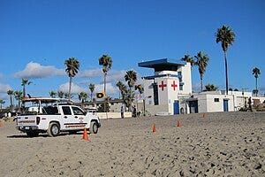 Lifeguard Tower in Ocean Beach, California Lifeguard Tower in Ocean Beach, California