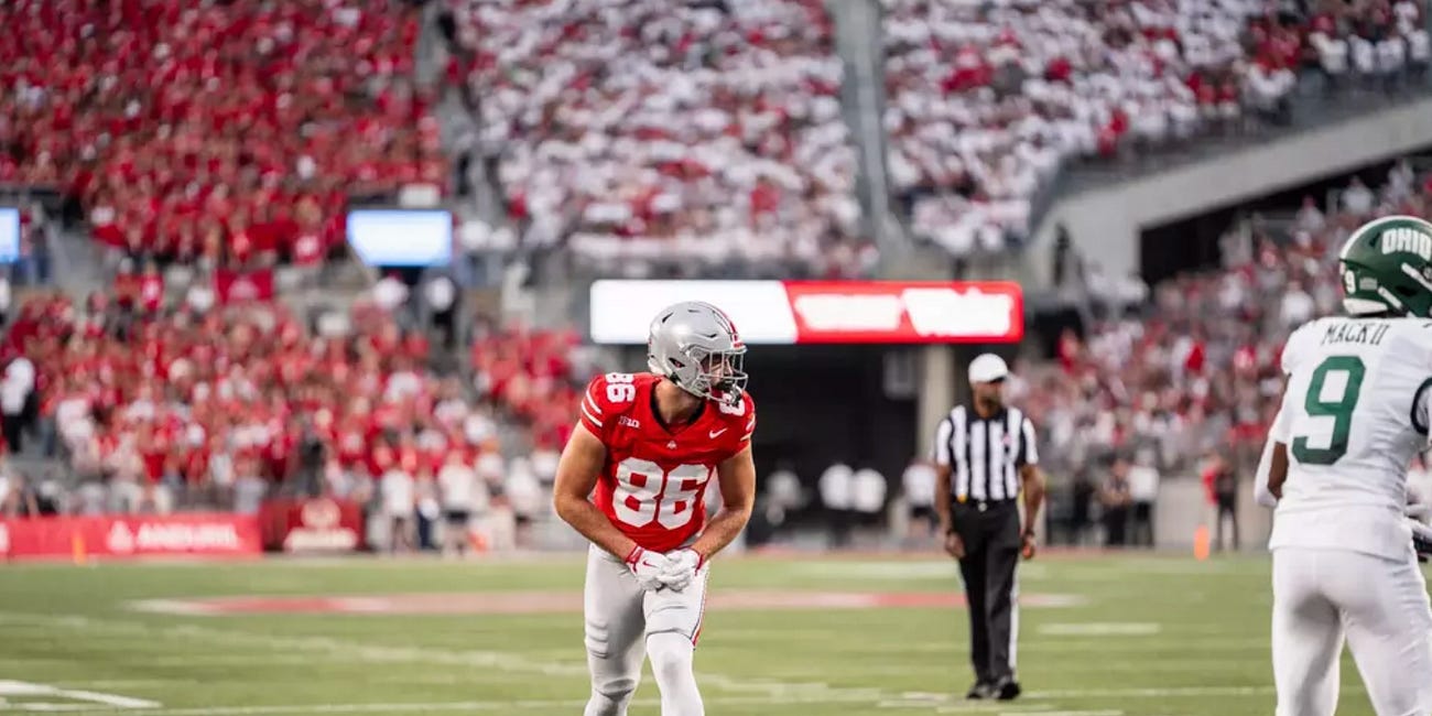 Max Klare, with some help from Jeremiah Smith, is settling in at Ohio State