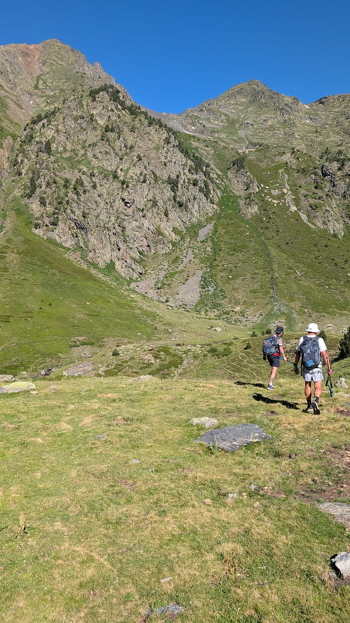 Descending and to the next climb