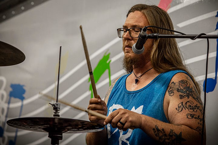 Dave Navarro performing with Brass Skulls