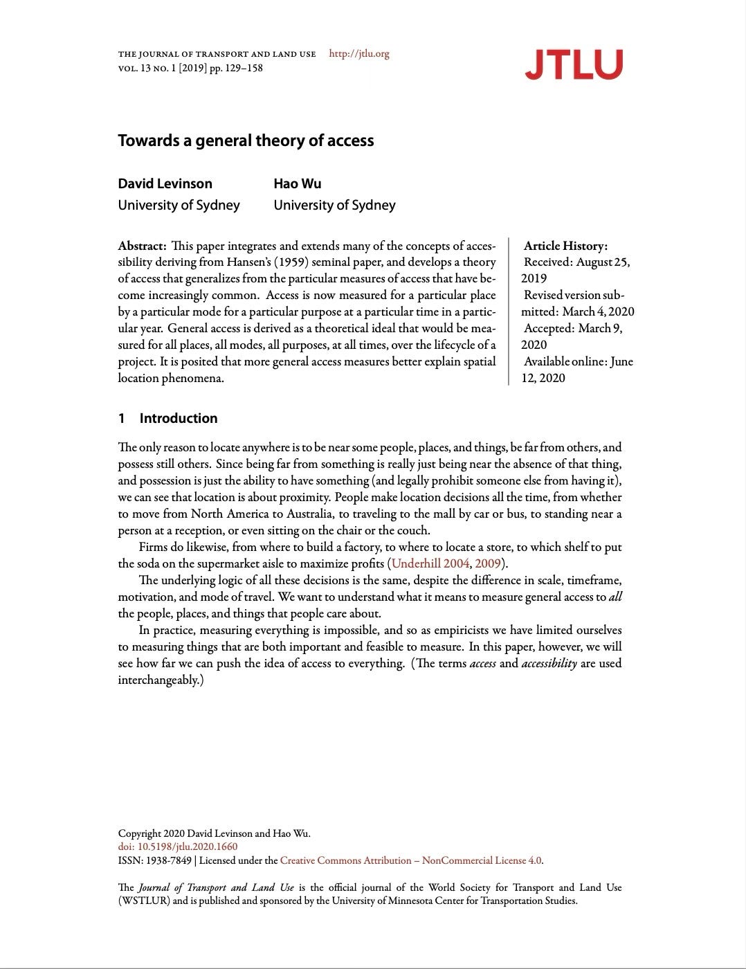 Cover Page of Towards a General Theory of Access Cover Page of Towards a General Theory of Access