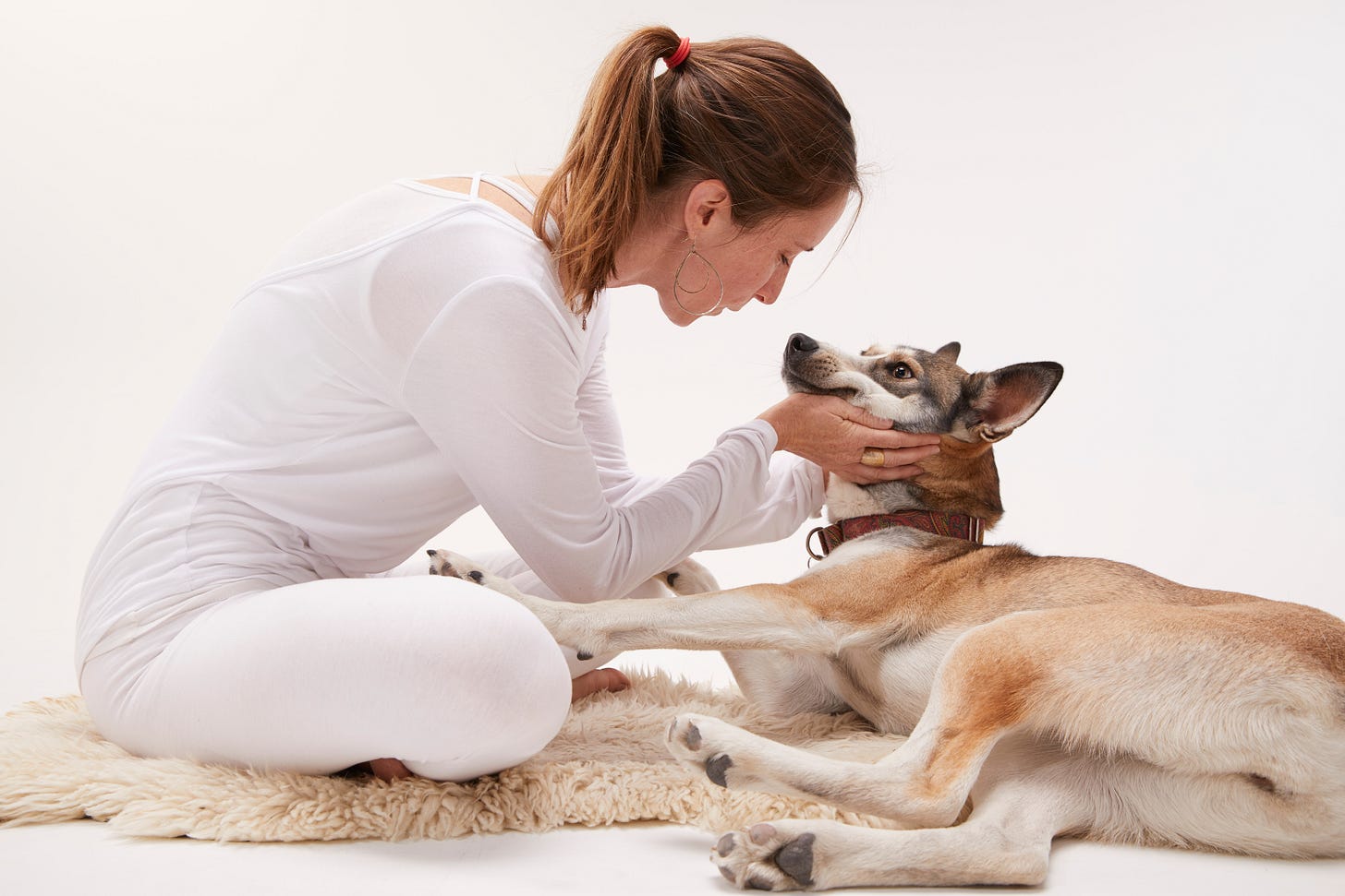 Photo of the author with her dog