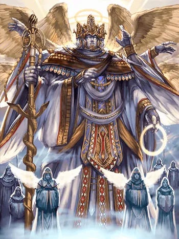 Anime-style image of Ahura Mazda, supreme deity of Zoroastrianism Anime-style image of Ahura Mazda, supreme deity of Zoroastrianism