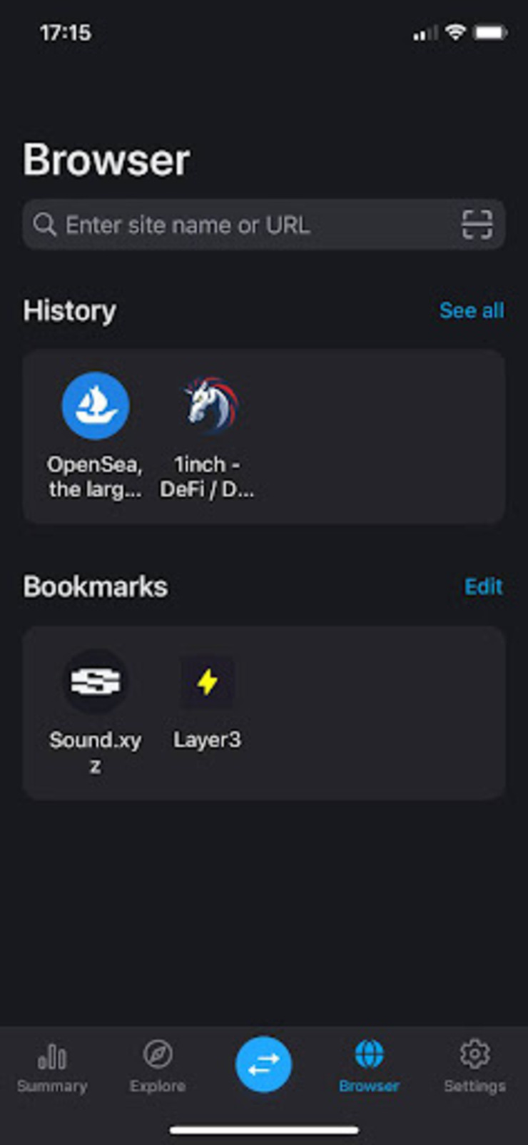 Dapp Browser (in App)