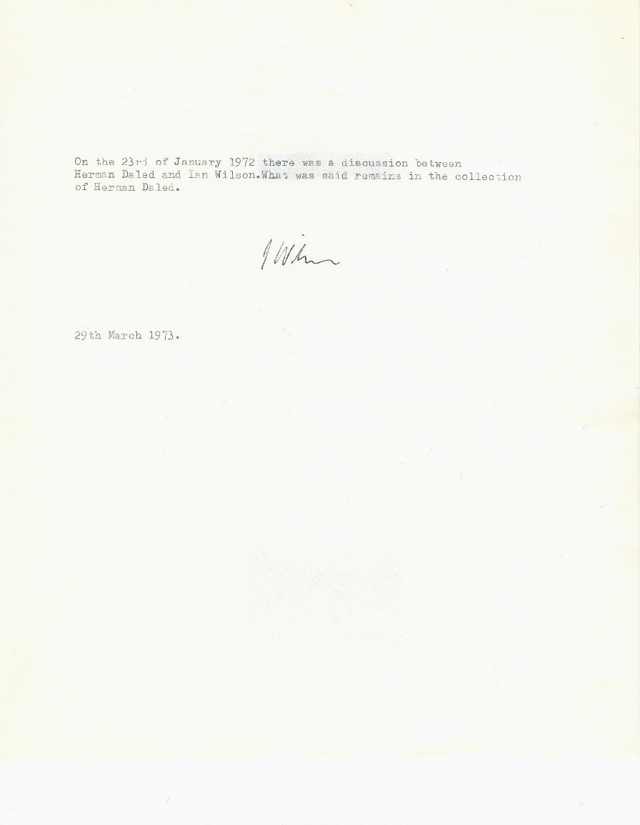Ian Wilson, Discussion, 23rd of January 1972, (typewritten text and ink on paper), 1972 [MoMA, New York, NY. © Ian Wilson]