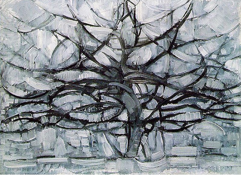 Mondrian painting titled Gray Tree 1911