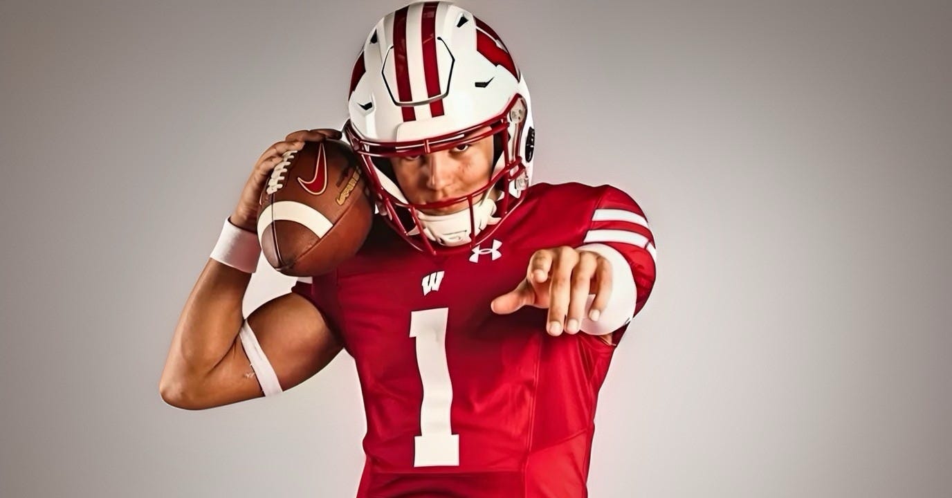 Wisconsin Badgers 2026 WR commit Kash Brock. 