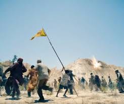 The people fleeing from this scene are Jarhanpurians. From the ancient  secured land of Jarhanpur. Whose leader, Rama Khan, had beef with the  Justice League. Jarhanpur being a living land ultimately rejected