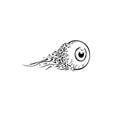 A black and white image of a eyeball with flames
Description automatically generated A black and white image of a eyeball with flames
Description automatically generated