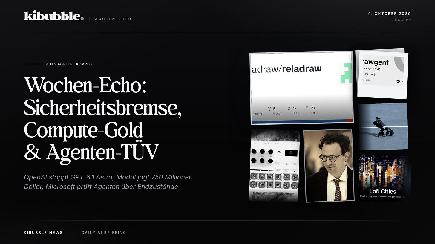 Wochen-Echo: Sicherheitsbremse, Compute-Gold & Agenten-TÜV Wochen-Echo: Sicherheitsbremse, Compute-Gold & Agenten-TÜV
