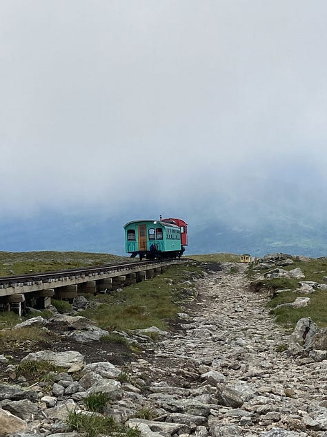 Hiking Mt. Washington NH, Presidential Range HIke, Outdoor adventure, Ammo Ammonoosuc Trail, Cog Railway Photo, Jewell Trail