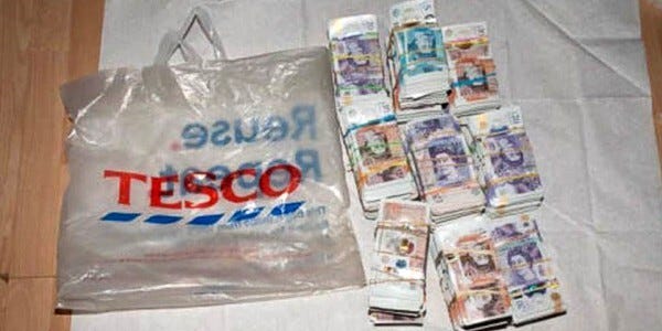 Fingerprint was found on a seized bag of cash