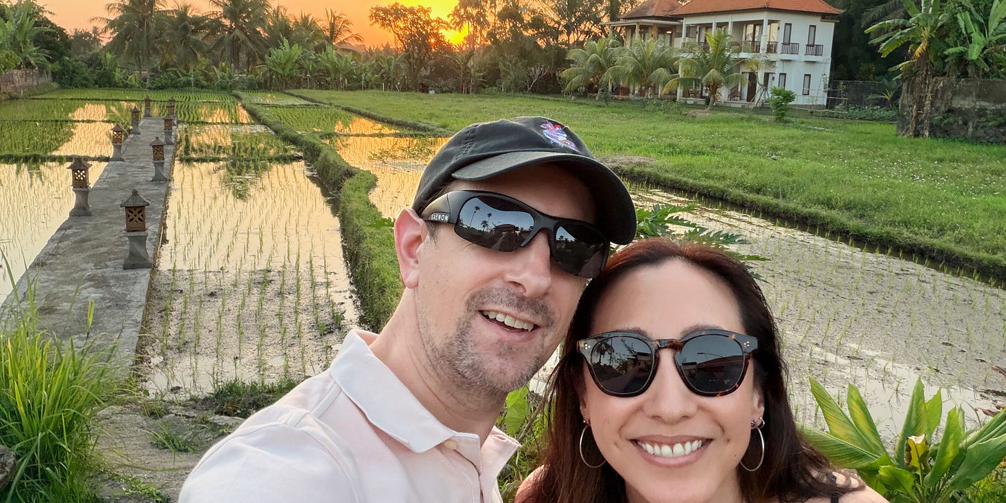 Brent Deverman and wife in Ubud rice paddy Brent Deverman and wife in Ubud rice paddy