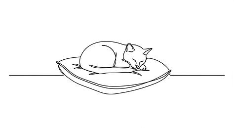 "Minimalist line art: a single unbroken black line forming a cat curled on a cushion, white background." - by GPT-4o, Imagne 4, and Seedream 3.0 image models