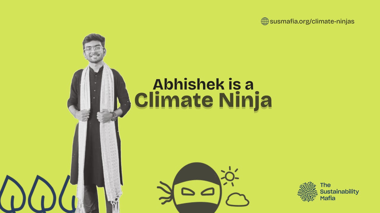 poster with abhishek for climate ninja story