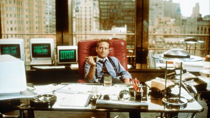 Michael Douglas in the movie ‘Wall Street’