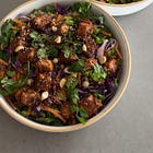 Peanut Butter Tofu Crunch Salad Bowl