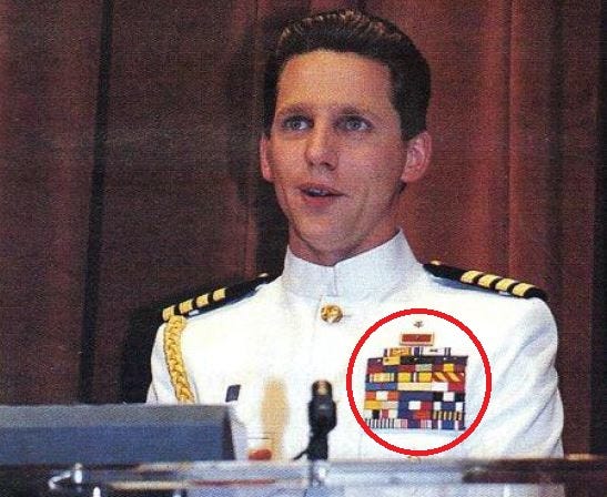 Finally, Captain David Miscavige’s faux-military Scientology ribbons ...