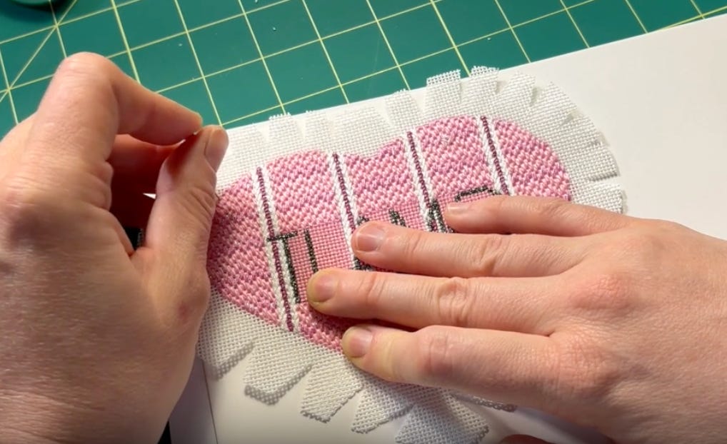 How to finish a needlepoint heart ornament