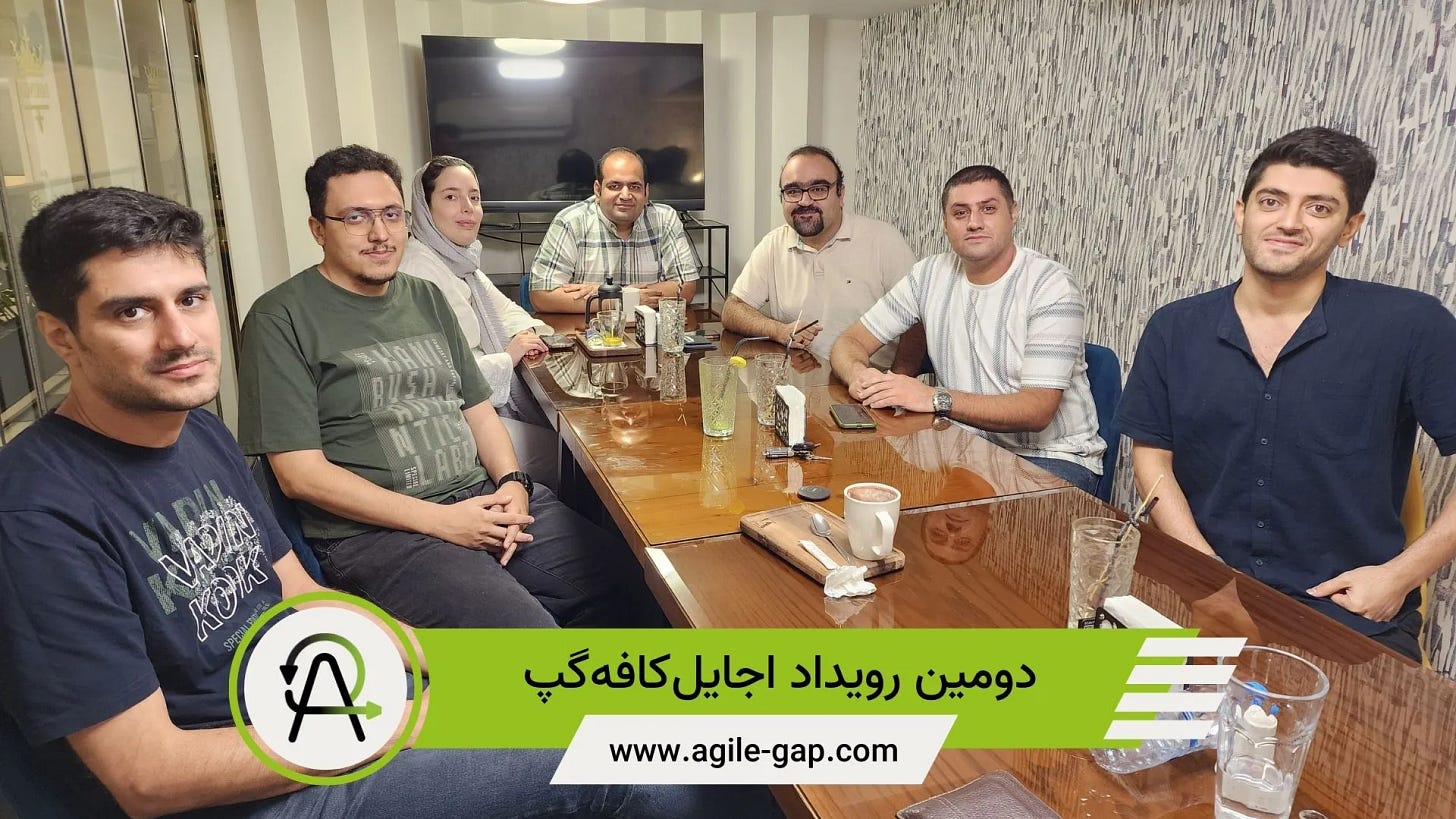 پدرام کشاورزی، علی سخایی، پیمان علیپور، امید حاجیشکری، محمدجواد بطحایی و جواد سراجی در دومین دورهمی اجایلکافهگپ پدرام کشاورزی، علی سخایی، پیمان علیپور، امید حاجیشکری، محمدجواد بطحایی و جواد سراجی در دومین دورهمی اجایلکافهگپ