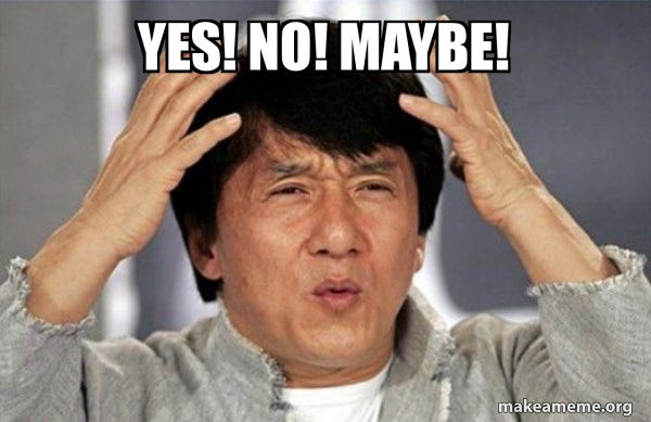Yes! No! Maybe! - Jackie Chan Why? Meme Generator