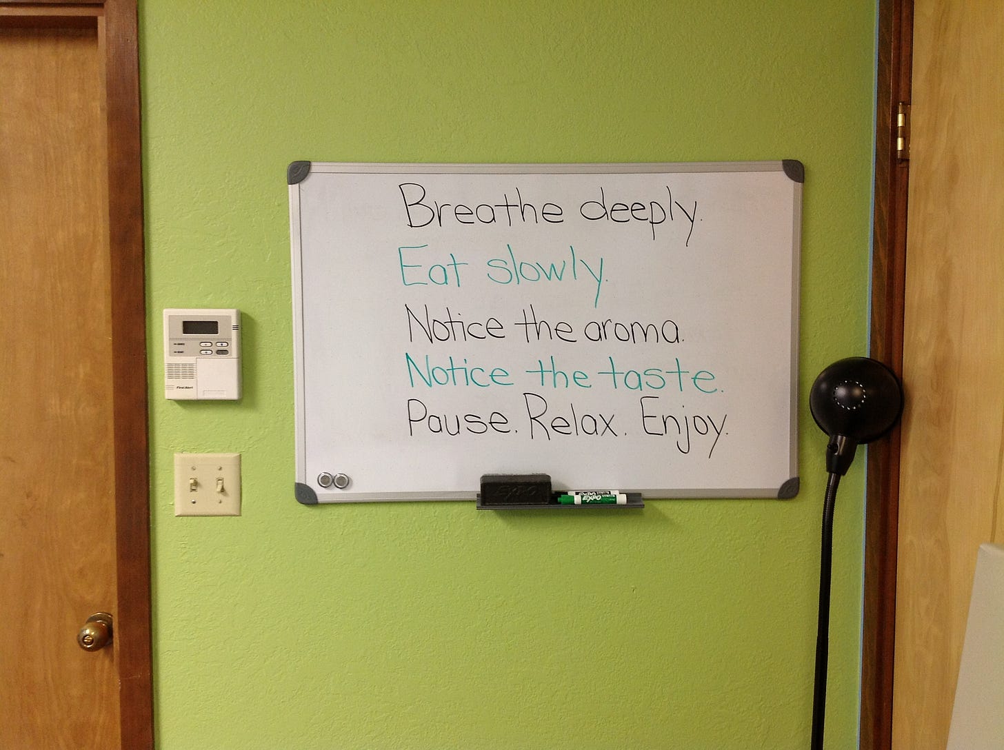mindful eating whiteboard