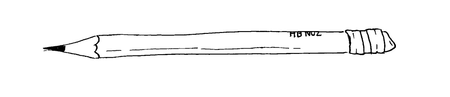 a simple line drawing of a pencil