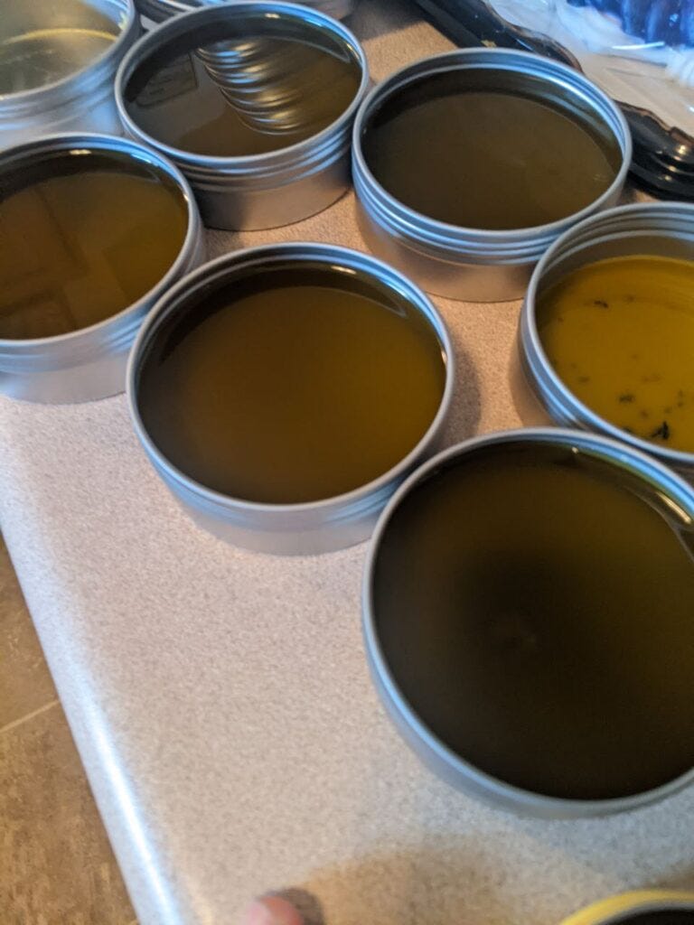 Comfrey salve in tin