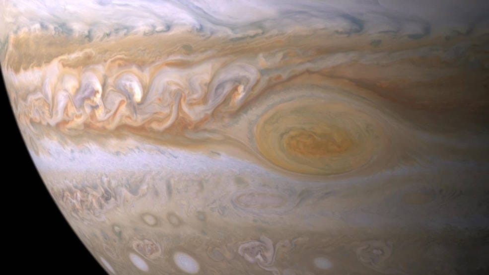 closeup of Jupiter's red spot