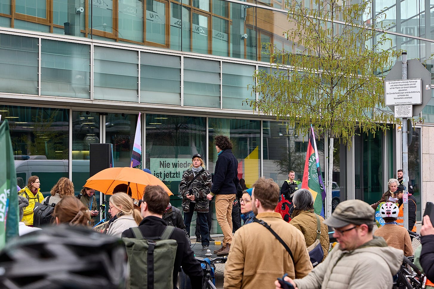 Bicycle demonstration of FridaysForFuture from the headquarter of the SPD party to the headquarter of the CDU party in Berlin after the end of the government coalition negotiations. Bicycle demonstration of FridaysForFuture from the headquarter of the SPD party to the headquarter of the CDU party in Berlin after the end of the government coalition negotiations.
