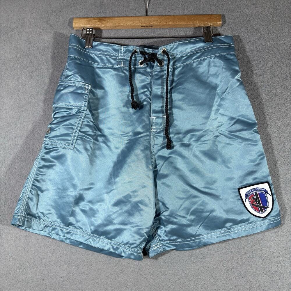 KAUAI BOYS Mens Board Shorts Trunks Size 30 Y2K Hawaii Surf 100% Nylon USA MADE - Picture 1 of 9 KAUAI BOYS Mens Board Shorts Trunks Size 30 Y2K Hawaii Surf 100% Nylon USA MADE - Picture 1 of 9