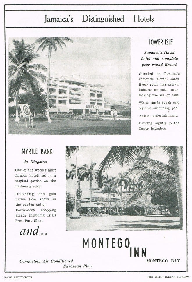Tower Isle Hotel
The West Indian Review: March 1956