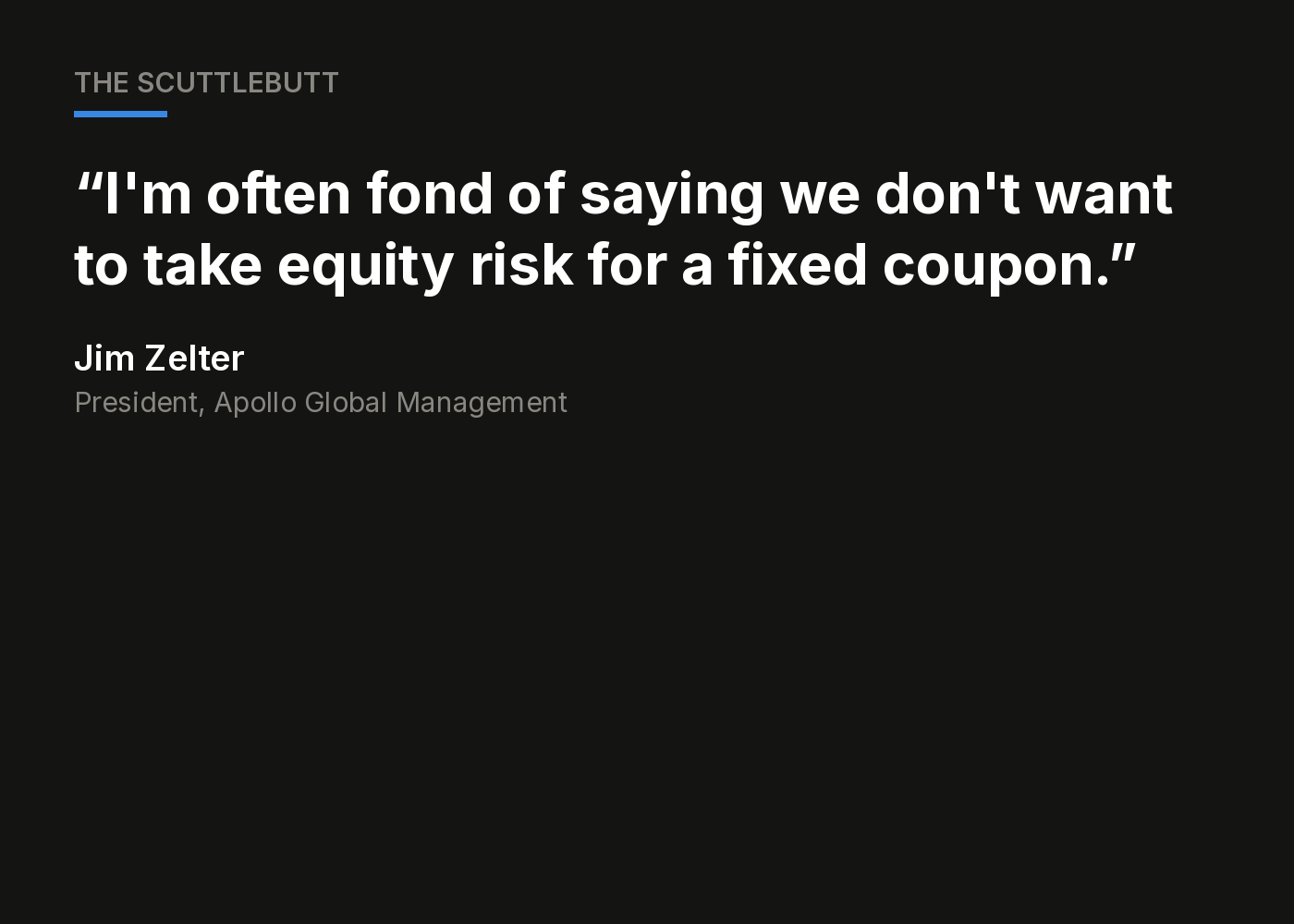 Apollo President on sports debt: "You're loaning 10, 15, 20 cents on the dollar" Apollo President on sports debt: "You're loaning 10, 15, 20 cents on the dollar"